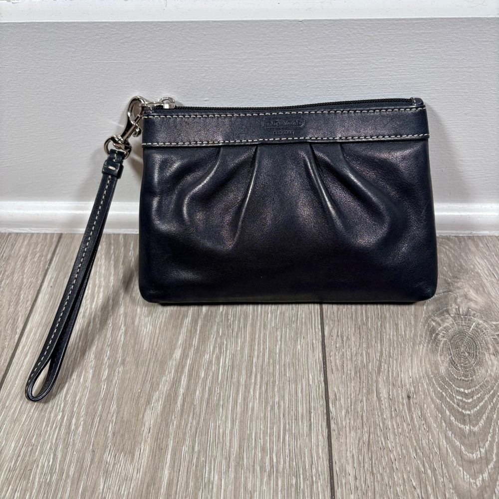Coach Black Leather Wristlet